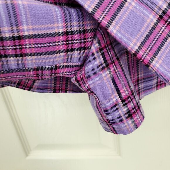 SO Lace Up Plaid Mini Skort L Purple/Pink - Picture 13 of 16